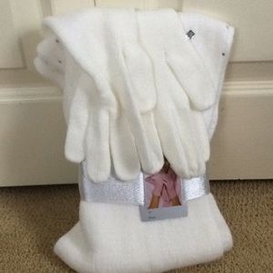 NY&C White Gloves and Scarf - New with Tags